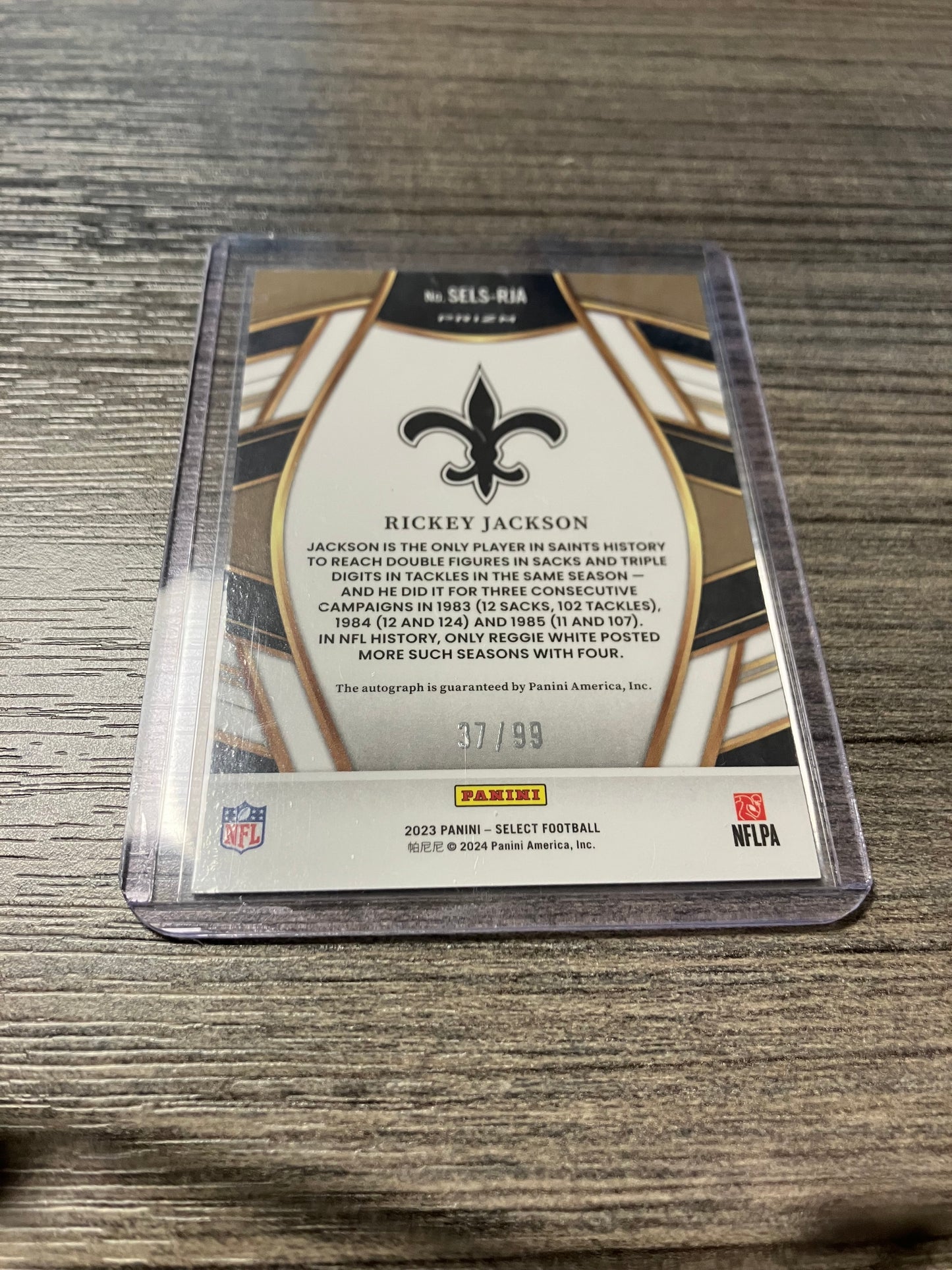 2023 Panini Select Football Rickey Jackson Auto # 99