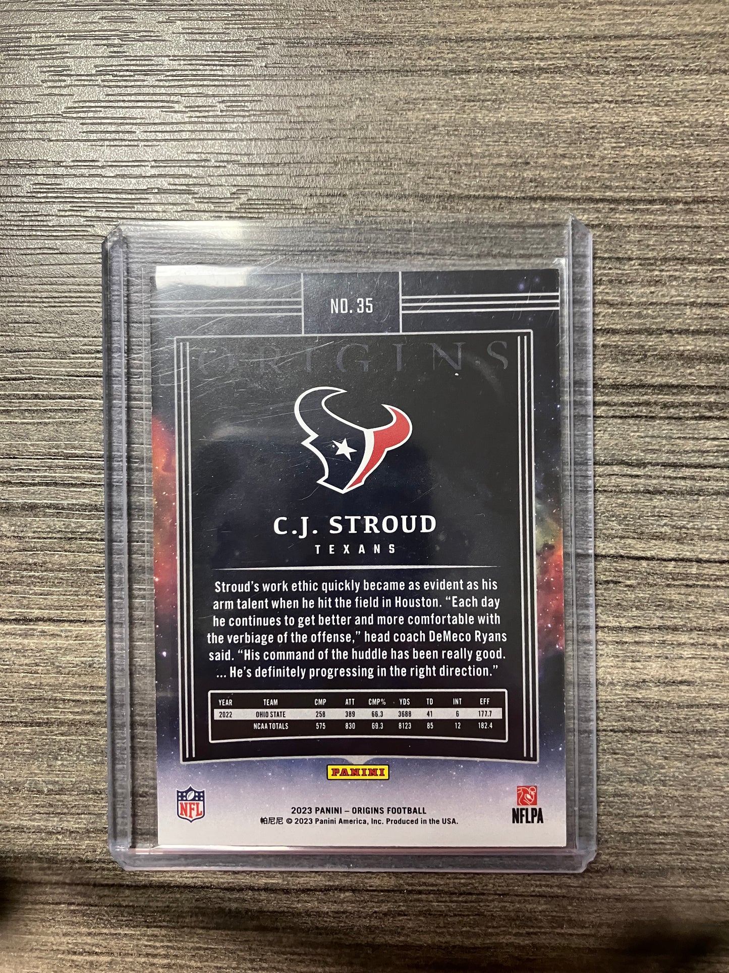 2023 CJ STROUD PANINI ORIGINS TURQUOISE /50 RC