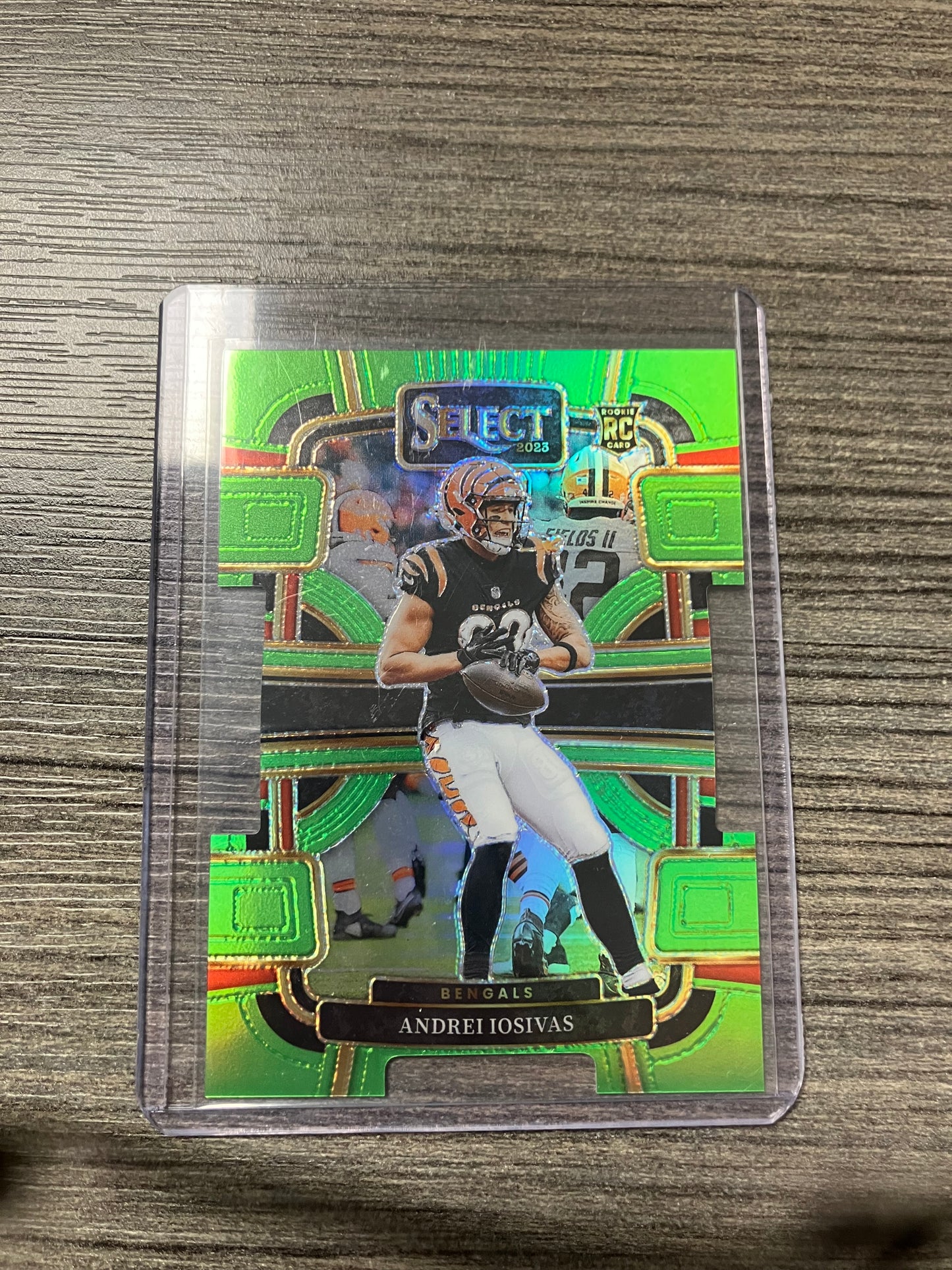 2023 Panini Select Football Andrei Iosivas RC # 599 Concourse Neon Gree Die-Cut