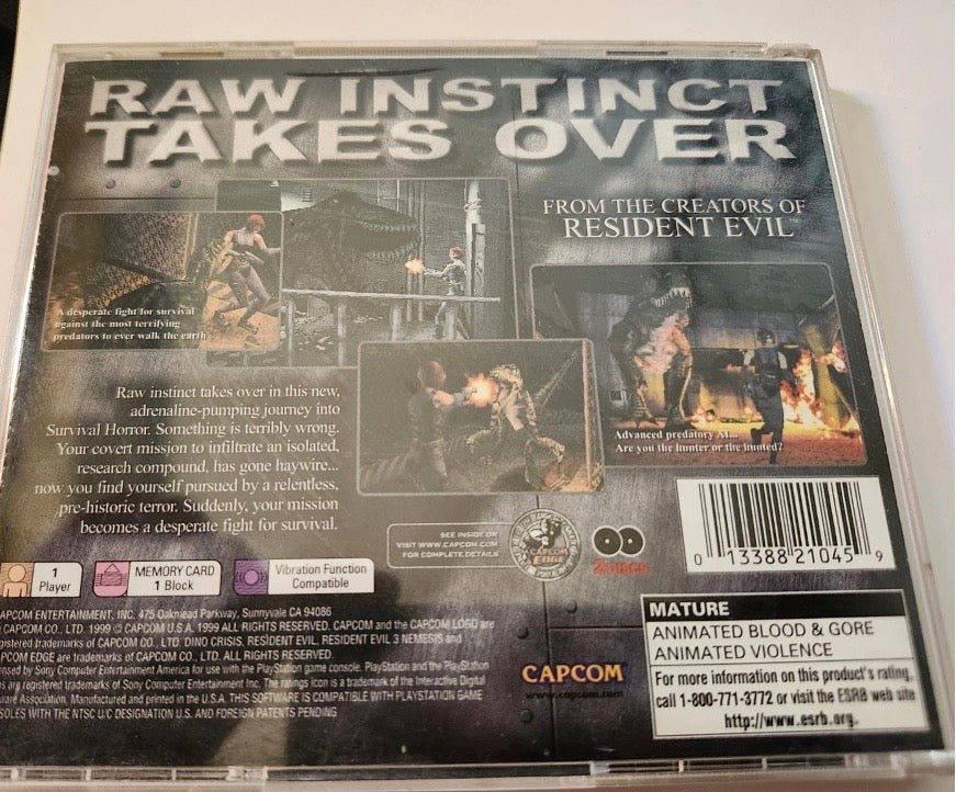 PlayStation- Dino Crisis with RE3 Demo Disc CIB