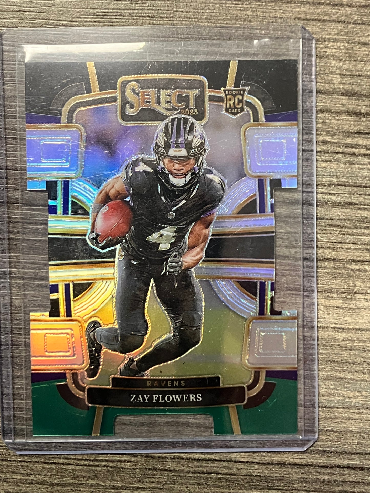 2023 Select football Black and Green Die Cut Zay Flowers RC