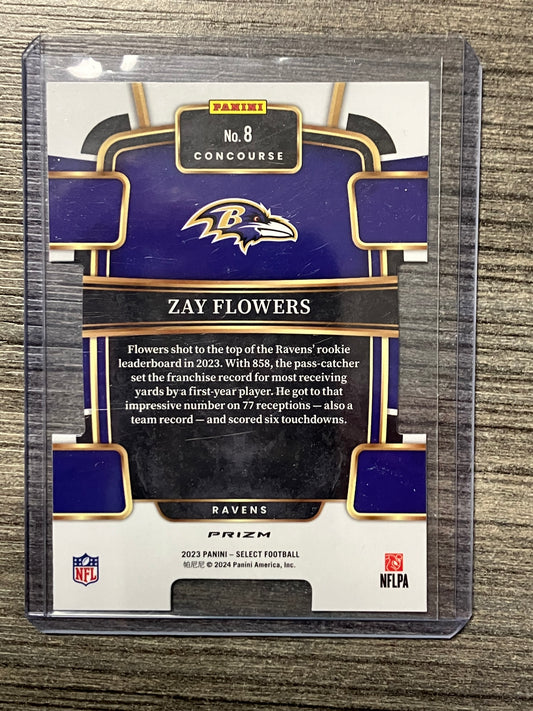 2023 Select football Black and Green Die Cut Zay Flowers RC